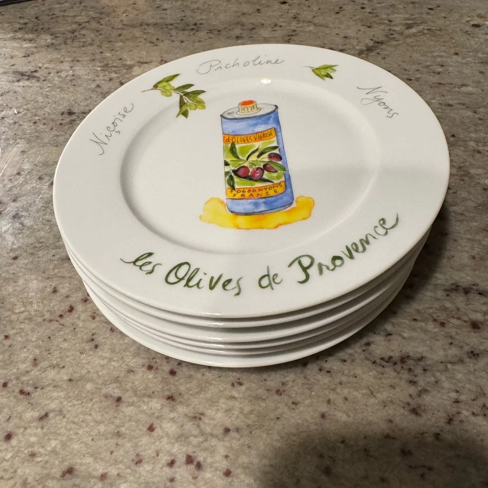 Crate&Barrel “Les Olives de Provence ” Appetizer Plate set